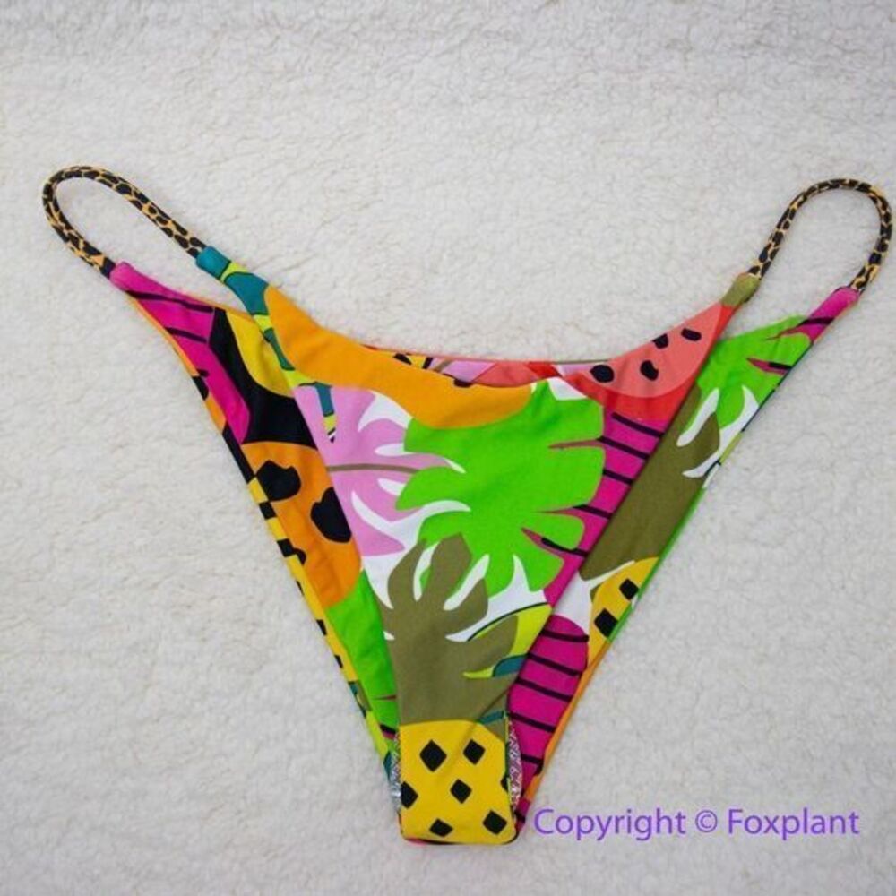 NEW It’s now cool String Bikini Bottom cheeky thong in Tropicool, size L - Picture 6 of 12